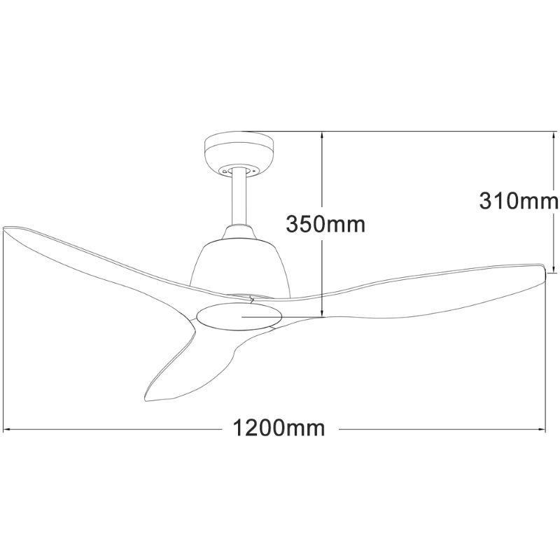 Ventilador de techo sin luz blanco ECOFAN Traffic - 120cm / AC / Diseño compacto