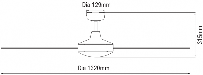 Ventilador de techo sin luz ECOFAN Inspire - 132cm / AC / Madera blanca / Mando a distancia